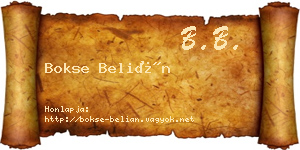 Bokse Belián névjegykártya